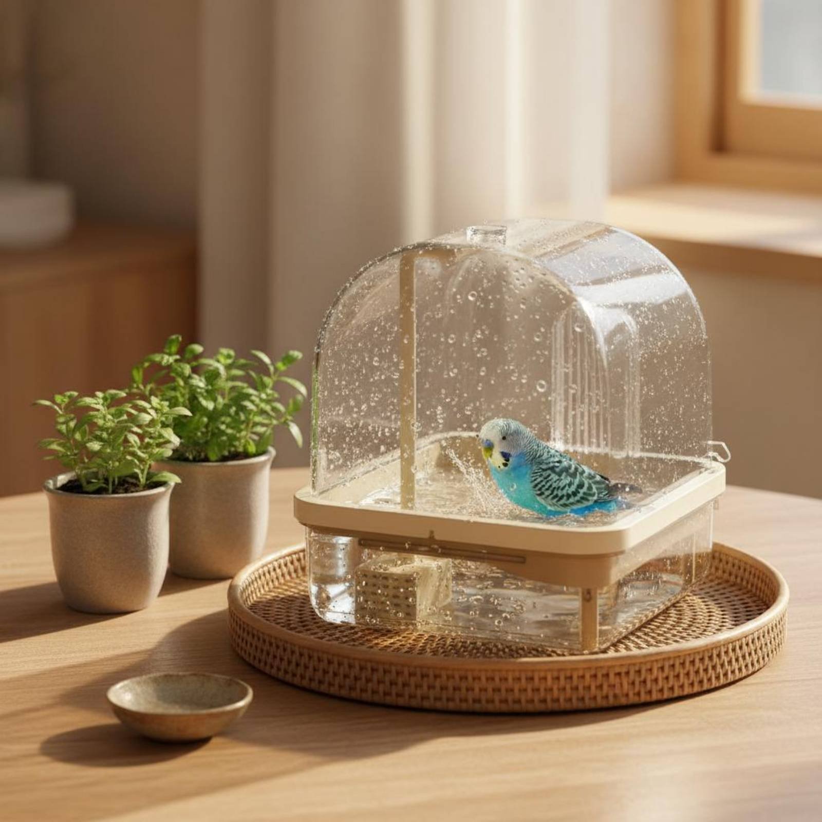 Pet Supplies Us - Hanging Avian Shower Transparent Panoramic View