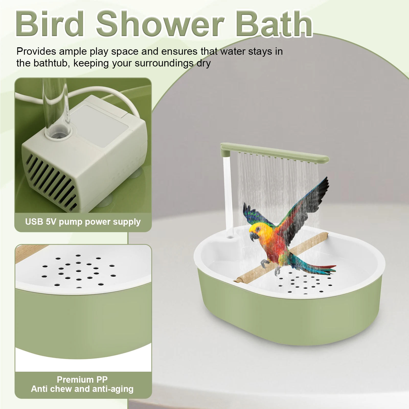 Parrot Automatic Bird Bath Tub - đánh giá và giá Pet Supplies Plus