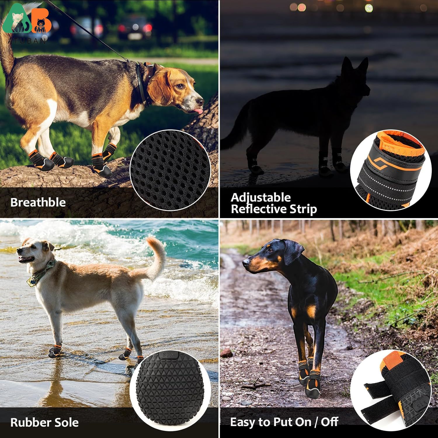 ATUBAN Dog Shoes for Dogs Anti - đánh giá và giá Dog Booties Paw Protector